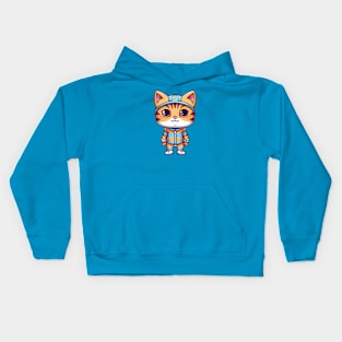 Ginger with white Cat Kids Hoodie